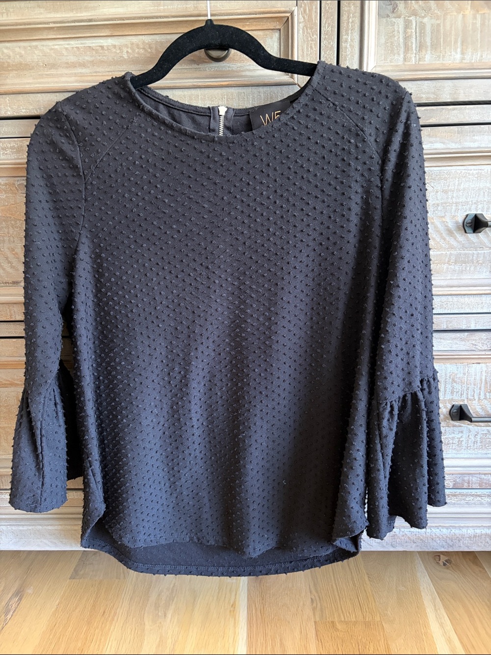 Black bell sleeve blouse size medium